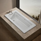 Archer® 66" x 32" drop-in Heated BubbleMassage™ air bath with Bask® heated surface