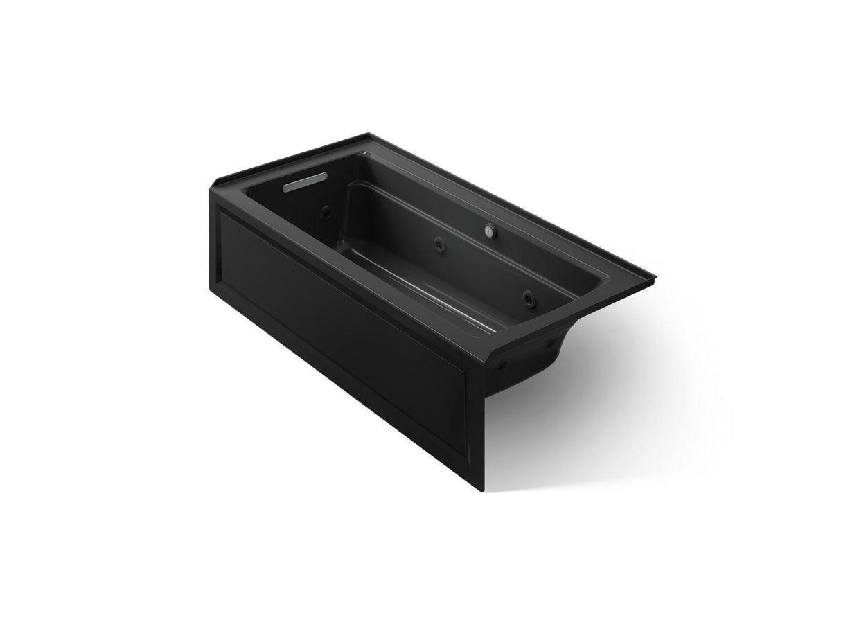 Archer® 66" x 32" alcove whirlpool bath with Bask® heated surface, left drain