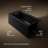 Underscore® 60" x 30" alcove bath, left drain