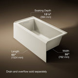 Underscore® 60" x 30" alcove bath, left drain
