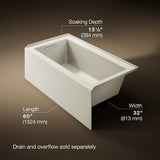 Underscore® 60" x 32" alcove bath, left drain