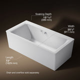 Stargaze® 72" x 36" freestanding Heated BubbleMassage™ air bath with straight shroud