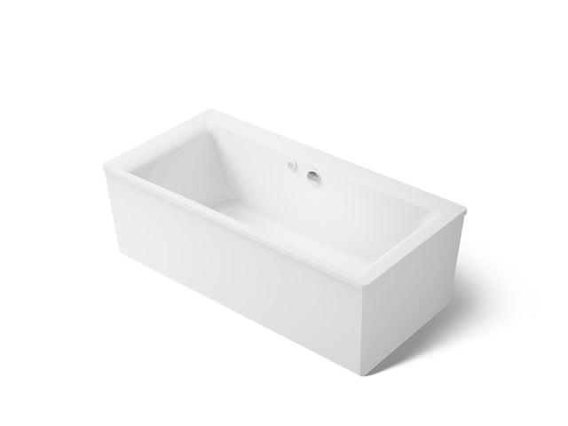 Stargaze® 72" x 36-1/4" freestanding Heated BubbleMassage™ air bath with Bask® heated surface and straight shroud