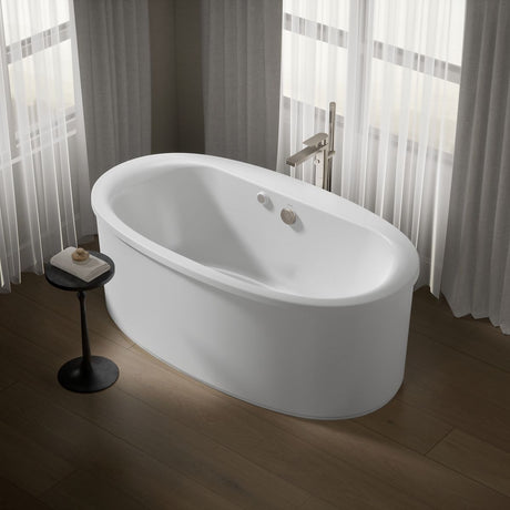 Sunstruck® 65-1/2" x 35-1/2" freestanding Heated BubbleMassage™ air bath with straight shroud