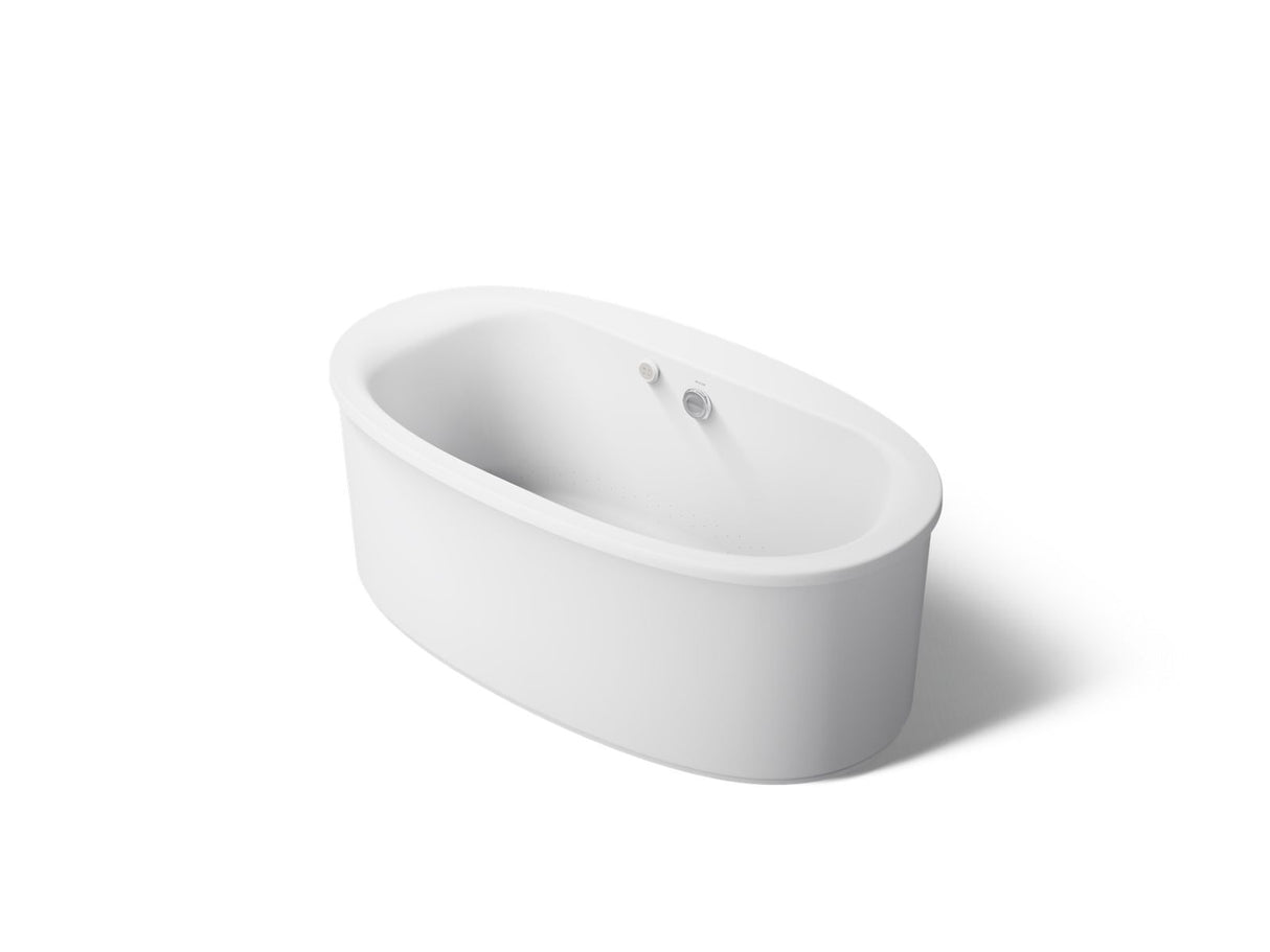 Sunstruck® 65-1/2" x 35-1/2" freestanding Heated BubbleMassage™ air bath with straight shroud