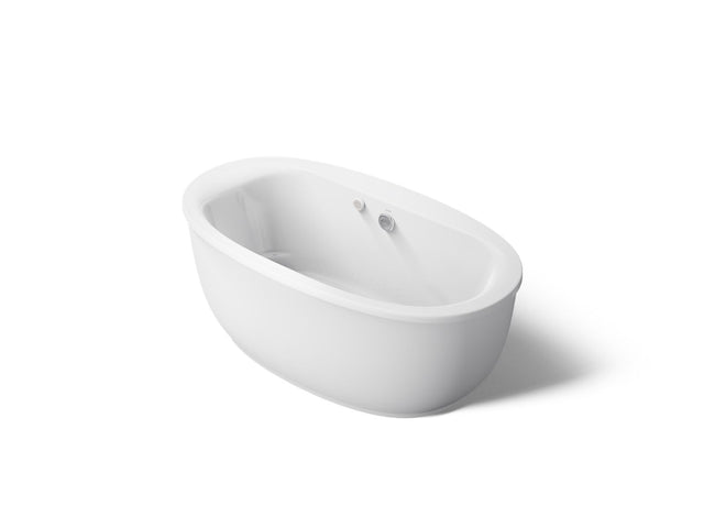 Sunstruck® 65-1/2" x 35-1/2" oval freestanding Heated BubbleMassage™ air bath with fluted shroud