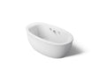 Sunstruck® 65-1/2" x 35-1/2" freestanding Heated BubbleMassage™ air bath with Bask® heated surface and fluted shroud