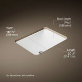 Caxton® 20-1/2" rectangular undermount bathroom sink