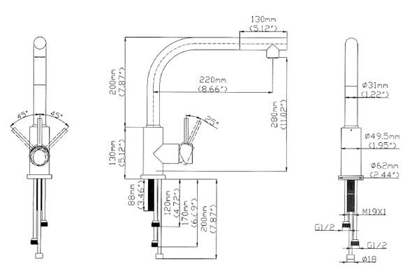 Solid Stainless Steel Faucet 200064