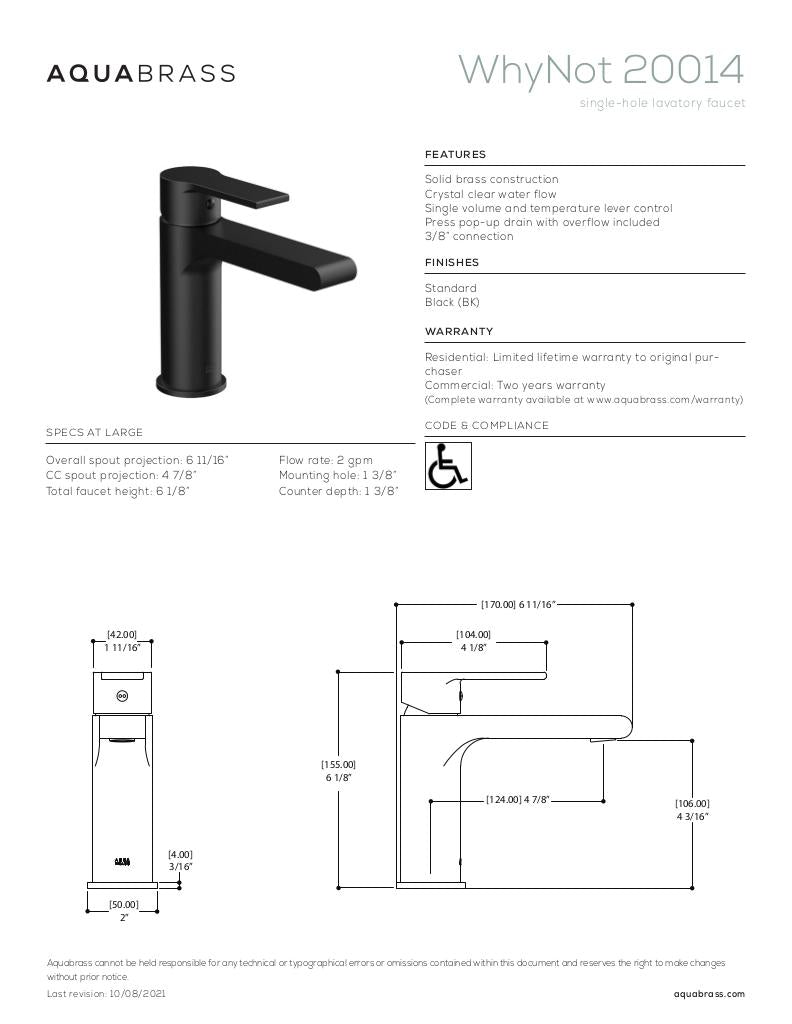 Single-hole lavatory faucet