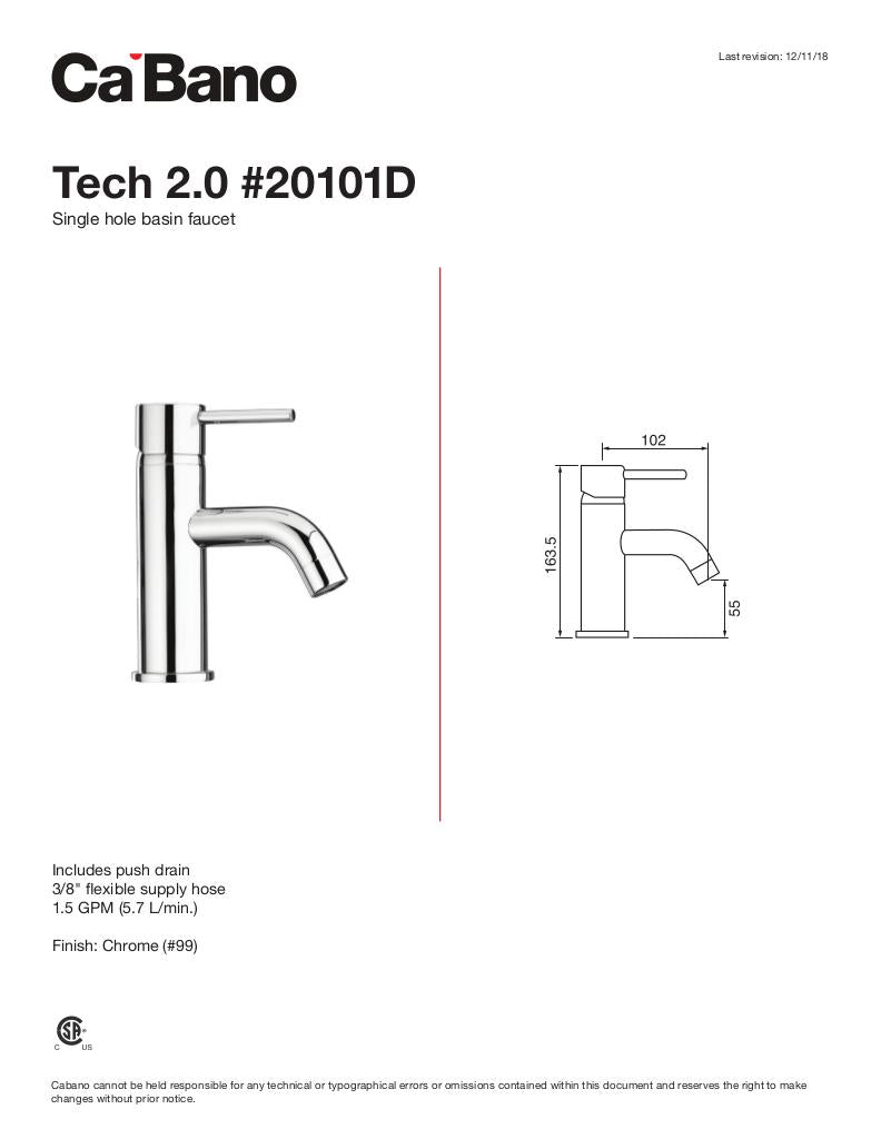Single hole basin faucet