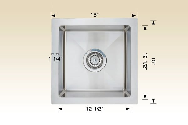 Stainless Steel Sinks 15" X 15" X 6" 201505
