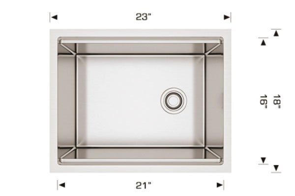 Stainless Steel Sinks 23" X 18" X 10" 201823