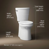 Betello® Two-piece elongated toilet with skirted trapway, 1.28 gpf