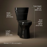 Betello® Two-piece elongated toilet with skirted trapway, 1.28 gpf