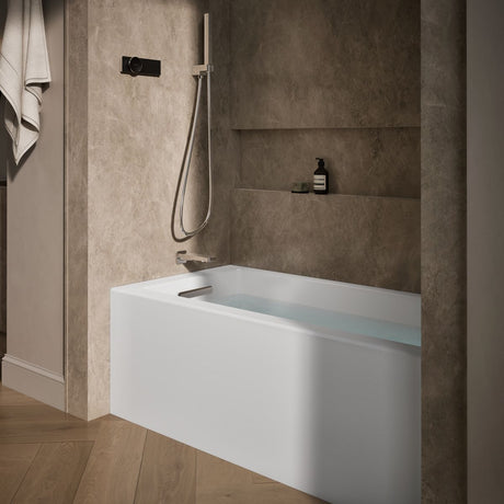 Underscore® 60" x 30" alcove bath with integral apron, integral flange, and left-hand drain