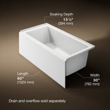 Underscore® 60" x 30" alcove bath, right drain