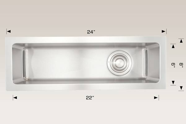 Kitchen Sink 24" X 8" X 8" Bosco Diamond Series #202021