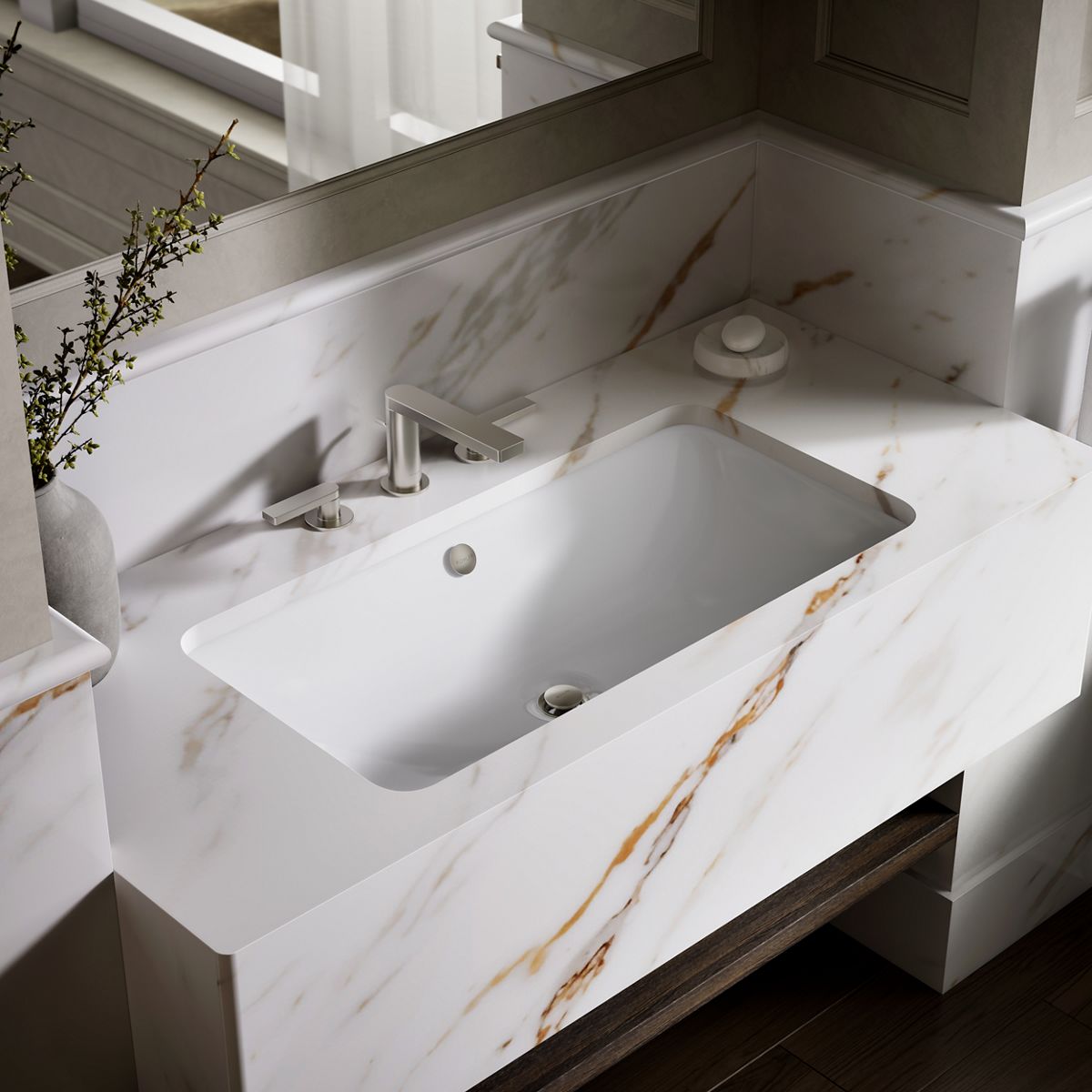 Iron Plains® 30" rectangular drop-in/undermount bathroom sink