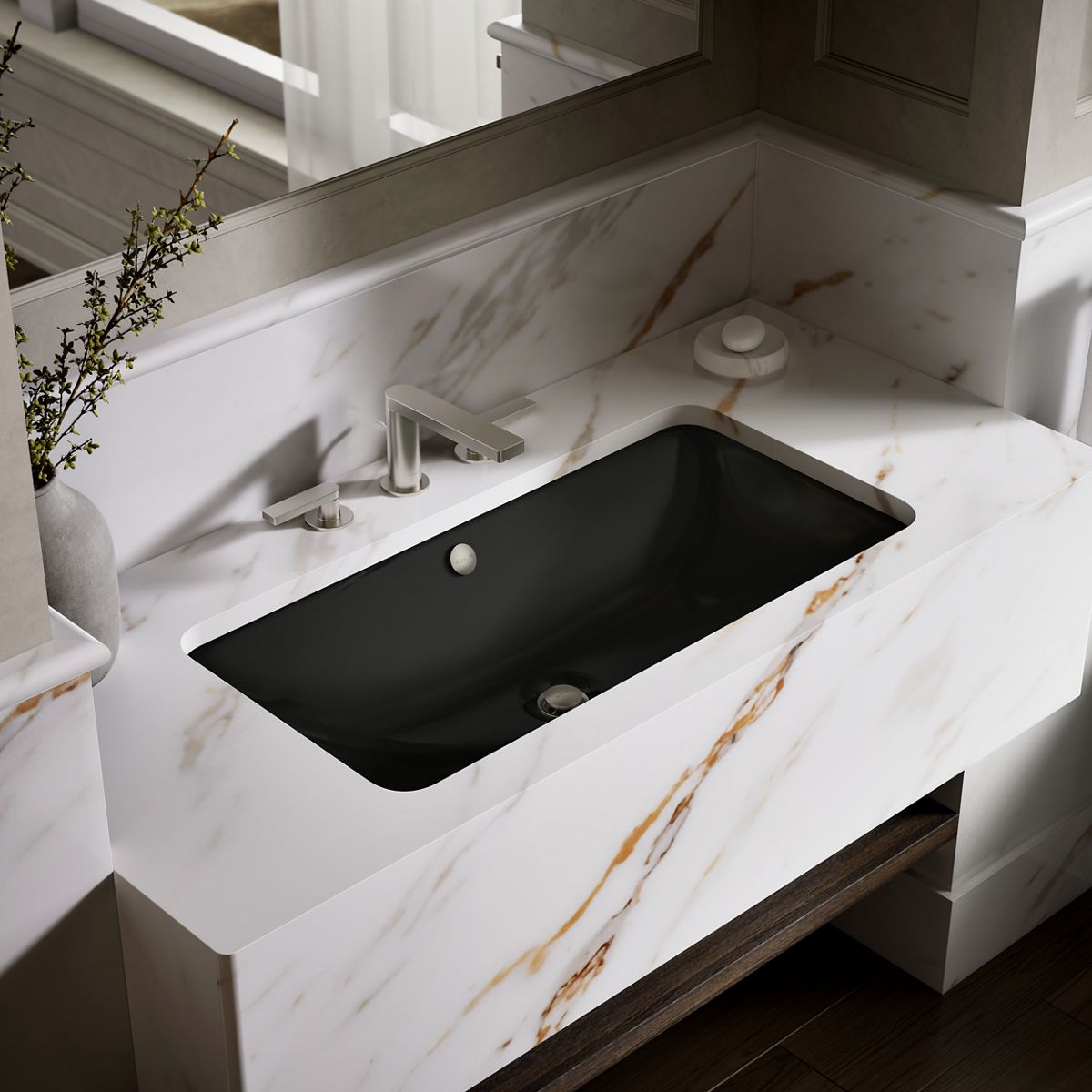 Iron Plains® 30" rectangular drop-in/undermount bathroom sink