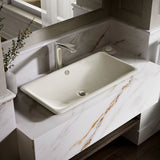 Iron Plains® 30" rectangular drop-in/undermount/vessel bathroom sink with Biscuit painted underside