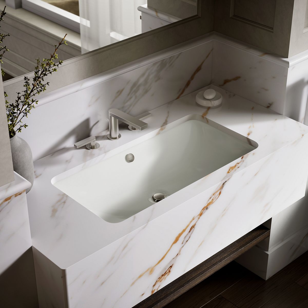 Iron Plains® 30" rectangular drop-in/undermount bathroom sink