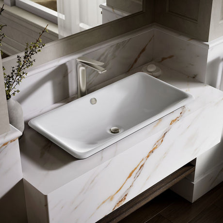Iron Plains® 30" rectangular drop-in/undermount/vessel bathroom sink with Iron Black painted underside