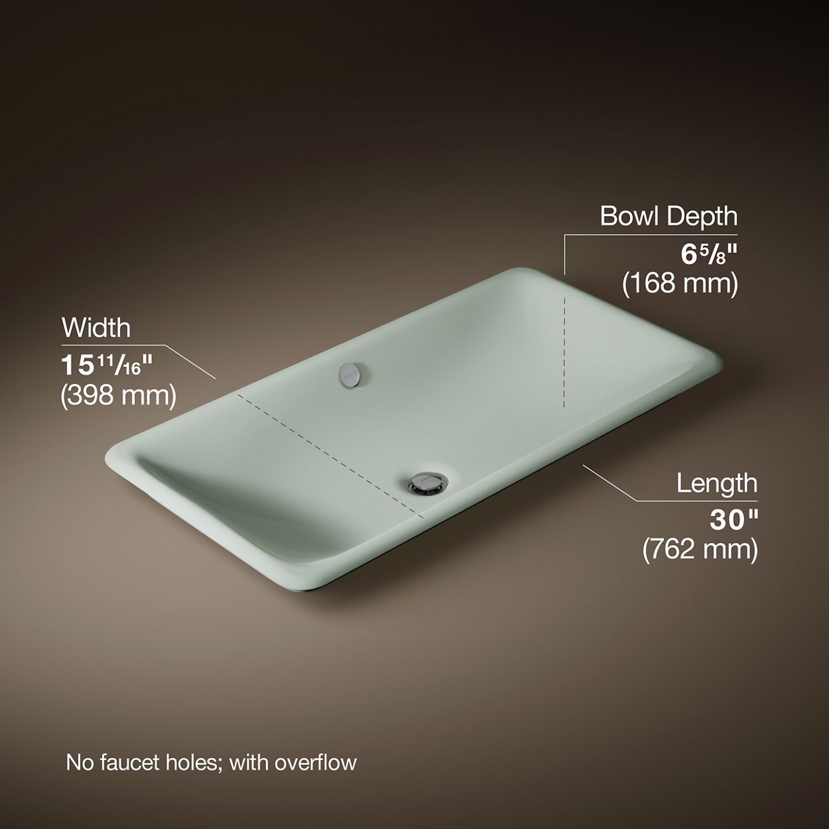 Iron Plains® 30" rectangular drop-in / undermount / vessel bathroom sink
