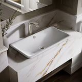 Iron Plains® 30" rectangular drop-in/undermount/vessel bathroom sink with White painted underside