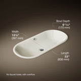 Iron Plains® 33" oval drop-in/undermount bathroom sink