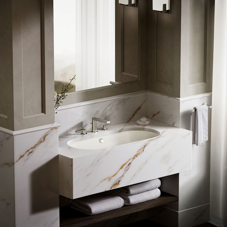 Iron Plains® 33" oval drop-in/undermount/vessel bathroom sink with Biscuit painted underside