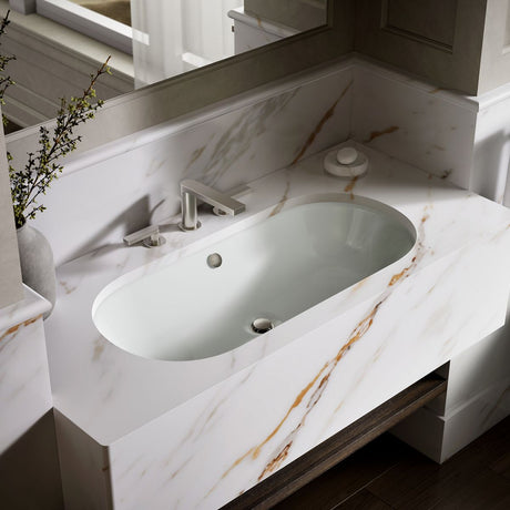 Iron Plains® 33" oval drop-in/undermount bathroom sink