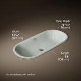 Iron Plains® 33" oval drop-in/undermount bathroom sink