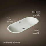 Iron Plains® 33" oval drop-in/undermount bathroom sink