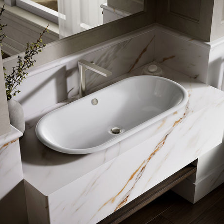 Iron Plains® 33" oval drop-in/undermount/vessel bathroom sink with Iron Black painted underside