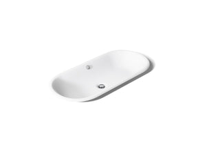 Iron Plains® 33" oval drop-in/undermount/vessel bathroom sink with Iron Black painted underside