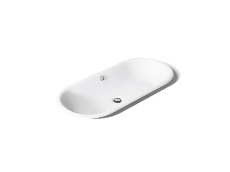 Iron Plains® 33" oval drop-in/undermount/vessel bathroom sink with Iron Black painted underside