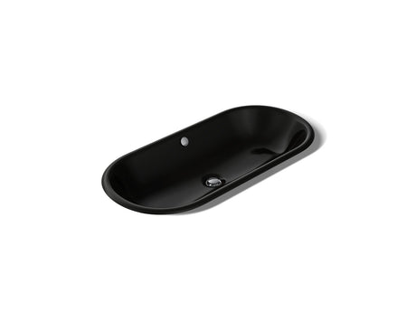 Iron Plains® 33" oval drop-in/undermount/vessel bathroom sink with Iron Black painted underside