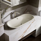 Iron Plains® 33" oval drop-in/undermount/vessel bathroom sink with Iron Black painted underside