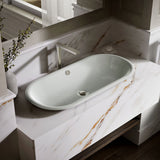 Iron Plains® 33" oval drop-in/undermount/vessel bathroom sink with Iron Black painted underside