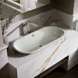Iron Plains® 33" oval drop-in/undermount/vessel bathroom sink with Iron Black painted underside