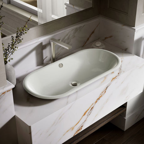 Iron Plains® 33" oval drop-in/undermount/vessel bathroom sink with Iron Black painted underside