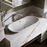Iron Plains® 33" oval drop-in/undermount/vessel bathroom sink with White painted underside