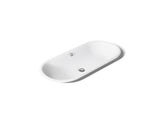 Iron Plains® 33" oval drop-in/undermount/vessel bathroom sink with White painted underside