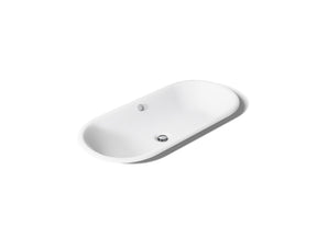 Iron Plains® 33" oval drop-in/undermount/vessel bathroom sink with White painted underside