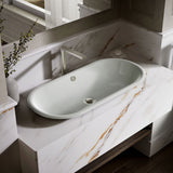 Iron Plains® 33" oval drop-in/undermount/vessel bathroom sink with White painted underside
