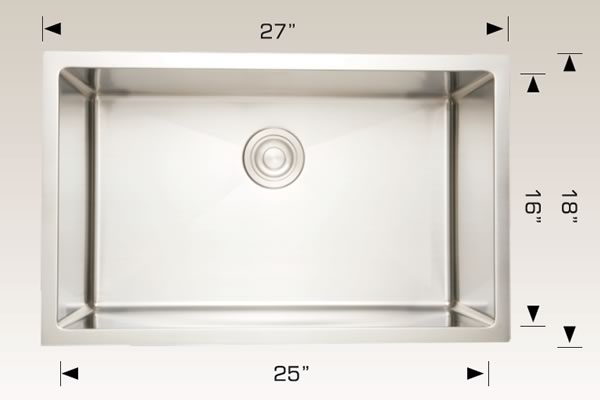 Kitchen Sinks 27" X 18" X 10" 202218c