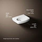 Pinoir® 22" oval wall-mount bathroom sink
