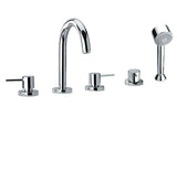 5 piece deck mount tub filler with hand shower
