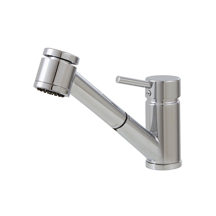 Pull-out dual steam mode kitchen faucet
